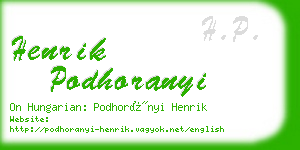 henrik podhoranyi business card